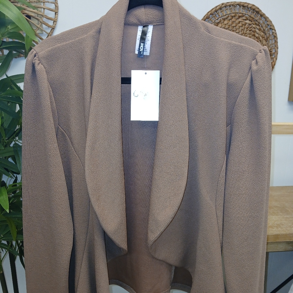 Plus Size Blazer in Taupe